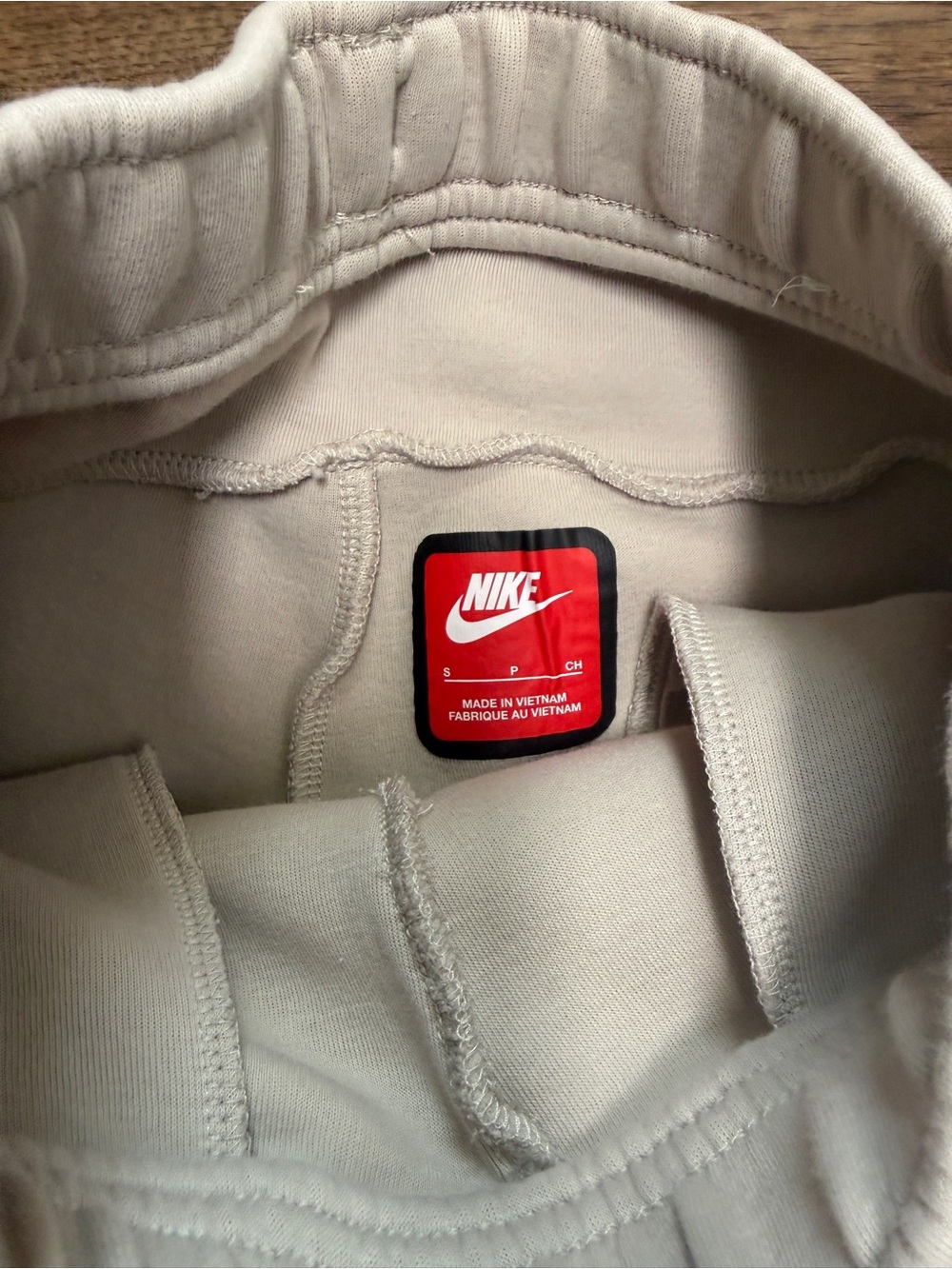 Nike Kids Off-White/Tan Jogger Sweatpants with Black Accents - Picture 5 of 5